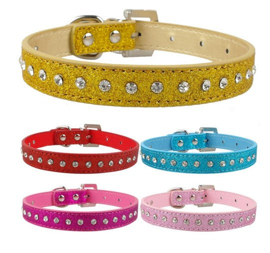 Row Rhinestone Dog Collar