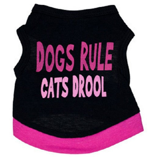 Cotton Vest Shirt Printed Pink Letters