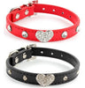 Crystal Heart Leather Collar