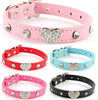 Crystal Heart Leather Collar